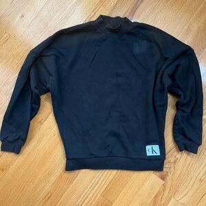 Calvin Klein Black Crewneck Sweatshirt with CK Patch